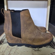Size 11 Sorel Joan of Arctic II Brown Women's Chelsea Boots Waterproof Leather