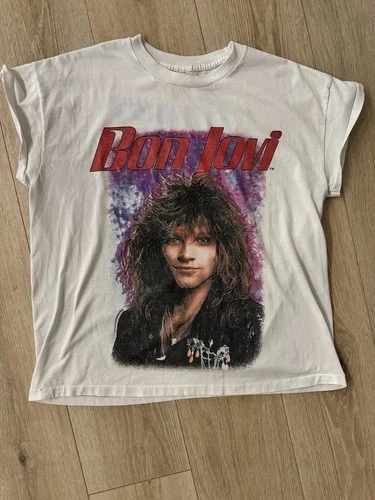 Bon Jovi Slippery When Wet Tour T-Shirt USA 50/ 1980s vintage concert t-shirt, vintage, size L, single stitch, B+ condition