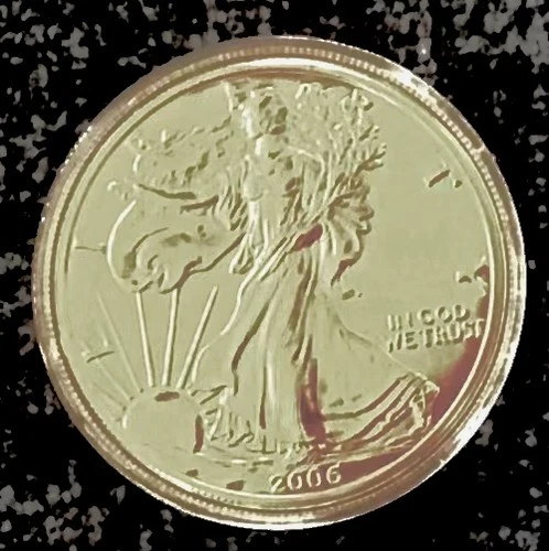 2006 American Silver Eagle $1 Coin - 24k Gold Gilded -1 Troy oz .999 Fine Silver