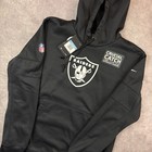 Las Vegas Raiders Nike Hoodie Mens M Black Cancer Awareness Crucial Catch NEW