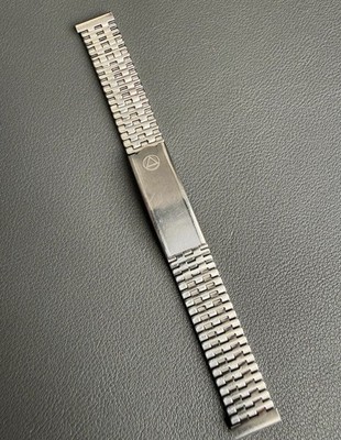 NSA Novavit  Vintage Edelstahl Uhrenarmband Silber 13mm Faltschließe Swiss Made