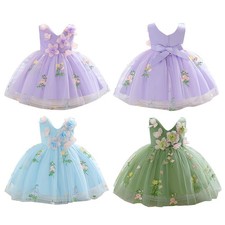 Baby Girl Flower Dress Princess Wedding Party Formal Tulle Dress Formal Gown