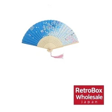 DERAYEE Folding Fan Bamboo Japanese Style Summer Festival Gift Blue Gradient