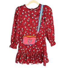C1 The Marc Jacobs Girls Red Trompe L'oeil Crossbody Bag Dress 10 138 W12390