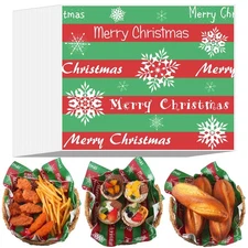 Tenceur Christmas Wax Paper Sheets Winter Printed 150 Pcs