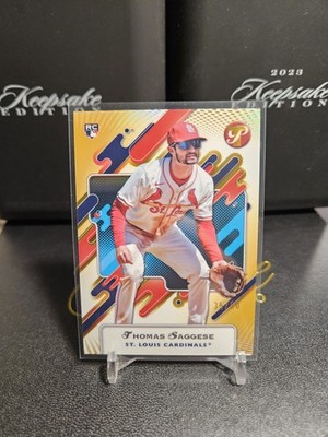 2025 Topps Pristine Thomas Saggese Gold Refractor Rookie /50 Cardinals