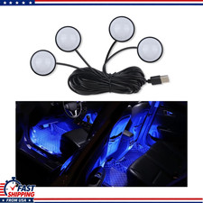 Universal Car Led Interior Lights Kit 4-in-1 Design Usb Port And Ambcolor Blue Universal Car Led Interior Lights Kit 4-in-1 Design Usb Port And Ambcolor Blue
