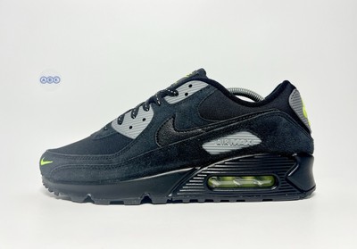 Herren Nike Air Max 90 Suede Premium Mini Swoosh Schwarz Grau Volt verschiedene Größen