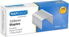 Rapesco 13/6mm Galvanised Tacker Staples Pack of 5000 for DIY and Crafts