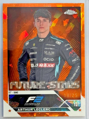 2023 Topps Chrome Sapphire Formula 1 F1 Arthur Leclerc Orange 18/25 #85
