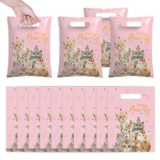 50Pcs Cat Party Favor Bags Cute Cat Themed Birthday Party Supplies Pink Water...