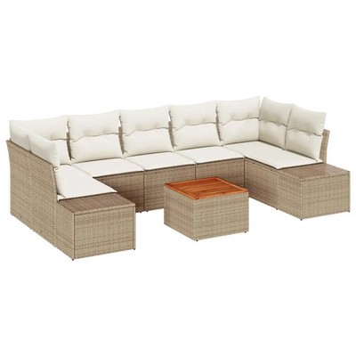 Gartensofa-set mit Speicher 8 pcs Poly-Rattan Outdoor-Sofagarnitur vidaXL