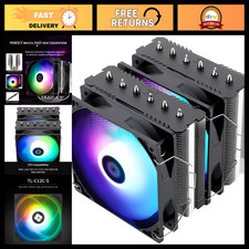 High-Performance CPU Air Cooler with ARGB, 6 Heat Pipes, Dual PWM Fans, AMD/Inte