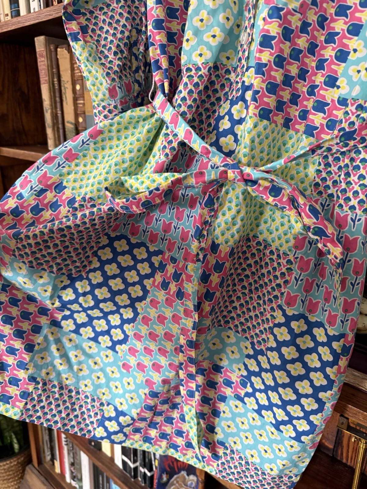 TALBOTS 12P Colorful Patchwork Belted Shirtdress … - image 6