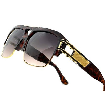 Luxury Sunglasses Gold Accents Fashion Shades Men Oversized Hip Hop Shades New