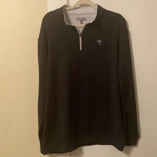 Peter Millar wicking quarter zip black popover long sleeve mens size XXL