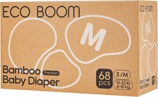 ECO BOOM Bamboo Viscose Nappies Size 3 (6-10kg), 68 Count – Plant-Based Material 0.45 per nappy