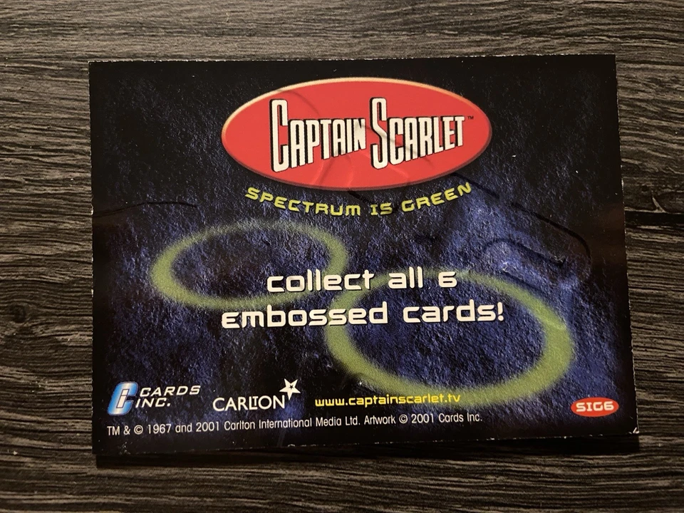 Cards Inc Captain Scarlet Embossed Trading Card SIG-6  - Image 2 of 2