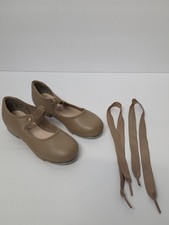 Capezio Girls Tap Shoes Tan Size 9.5 M Tele Tone Tap N625C CAR Excellent