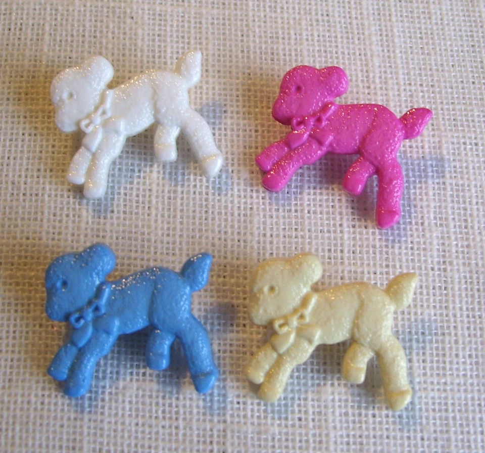 LOT de 4 BOUTONS, AGNEAU MOUTON, 20 x 16 mm, au choix, Couture tricot - B32 - Photo 1/1