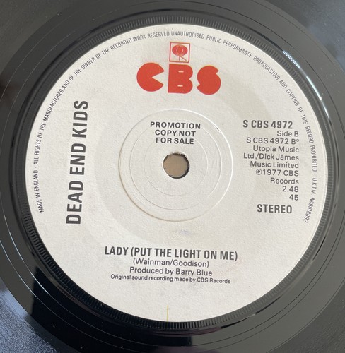 Dead End Kids - Have I The Right (7", Single, Promo) rare Cbs 4972 Vg+ - Picture 3 of 3