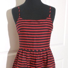 J CREW FACTORY NWT Stripe Linen-Cotton Sun Dress with Pockets 2 $89.50 Red/Navy