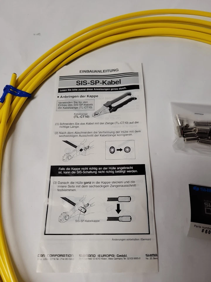 Carcasa de desviador Shimano vintage exterior Deore XT 25 pies + 30 tapas de cable amarillo Foto 2 de 4