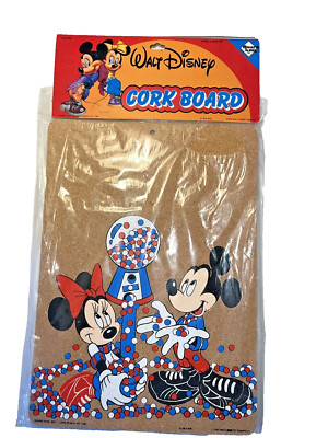 Vintage Disney Cork Board Mickey & Minnie Mouse King New 14'' x 10'' in Plastic