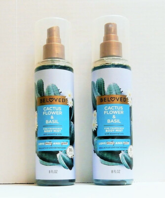 Love Beauty and Planet BELOVED Cactus Flower & Basil Body Mist 8oz (2 BOTTLES)