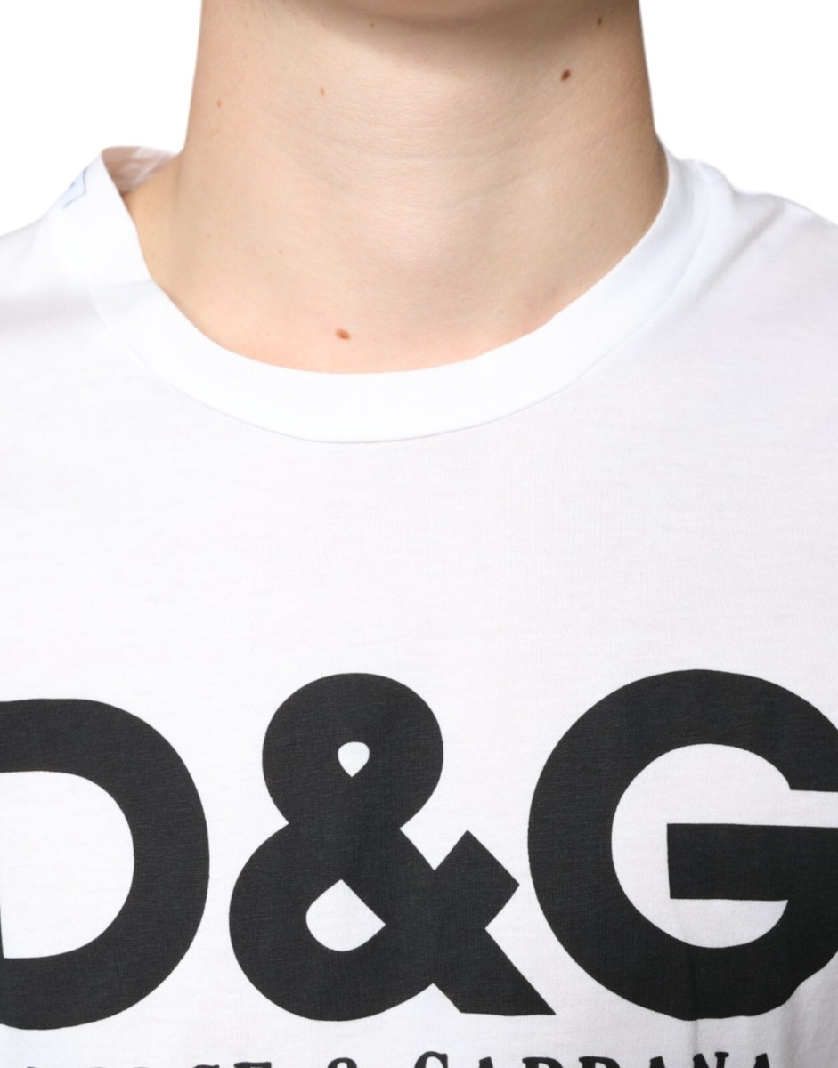 DOLCE & GABBANA T-shirt White Cotton DG Logo Print Casual DOLCE & GABBANA T-shirt White Cotton DG Logo Print Casual