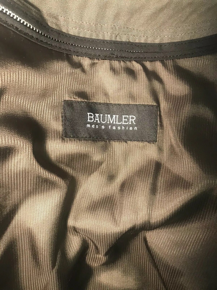 Brand New Baumler Green Trench Coat Sz 54 Button Zip Liner W