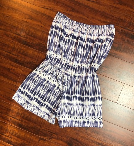 Vintage 90s Geometric Tie Dye Tie Waist Sleeveless Bodysuit Jumpsuit Romper S/M - Picture 5 of 6