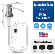 Kitchen Soap Dispenser Brass Brushed Nickel Pump Bottle 47"Extension Tube Kit US