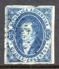 Argentyna, Rivadavia nieperforowana, bez znaku wodnego GJ # 31 Certyfikowany AIEP.