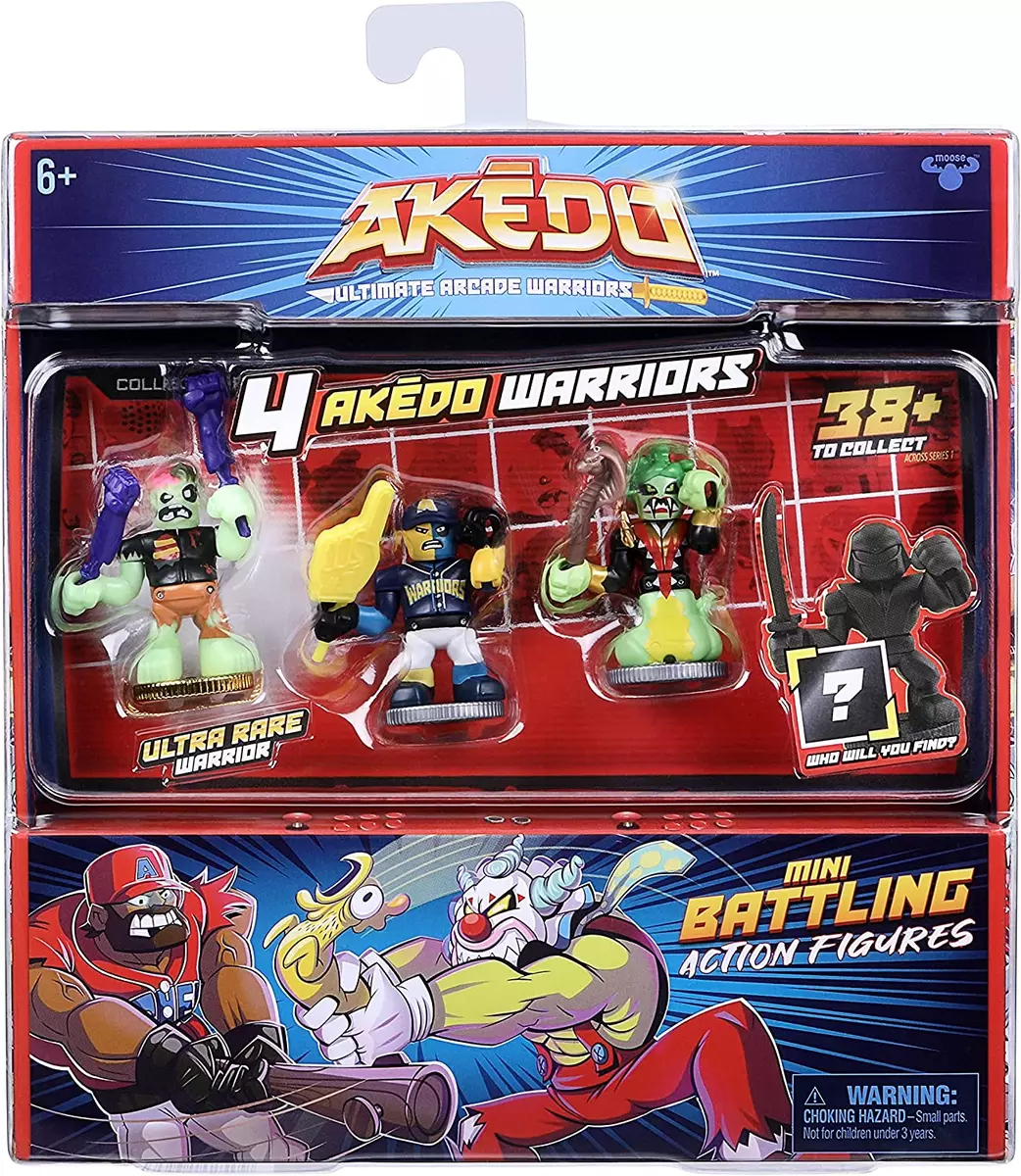 Akedo Ultimate Arcade Warriors - Warrior Collector 4 Pack - 3 Mini Battling