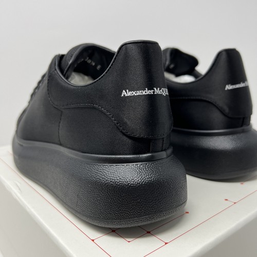 Alexander McQueen Women's Oversized Silk Sneakers Size 39 EU/ 9 US Triple Black - Picture 6 of 9