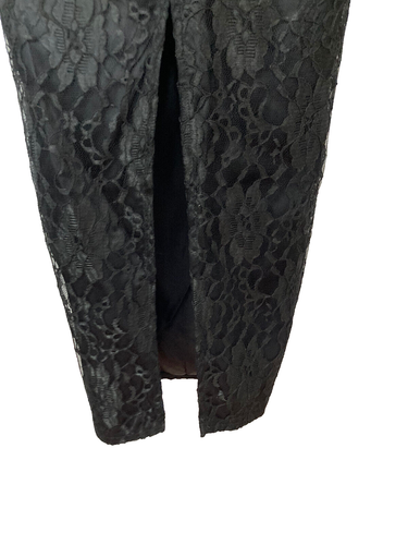 VINTAGE GUNNIE SAX BY JESSICA McCLINTOCK SCHWARZES LANGES SPITZENKLEID, 5/6 - Bild 5 von 9
