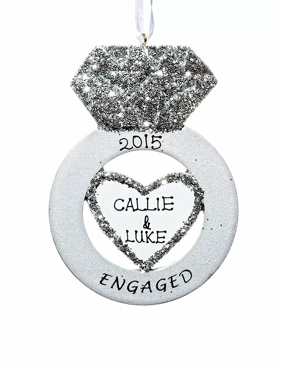 Personalized engagement 2024 ring ornament