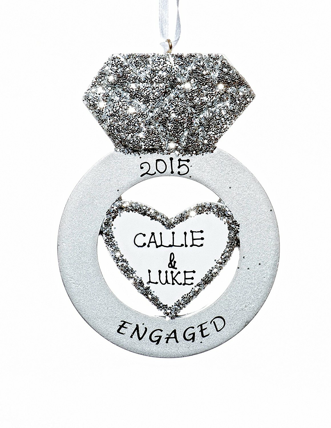 Engagement Ring Personalized Christmas Tree Ornament-image
