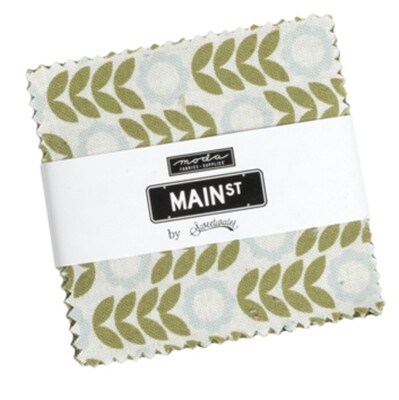Mini Charm Pack ''Main Street'' modern Patchwork Stoff Moda, 42 Scraps à 6,25cm