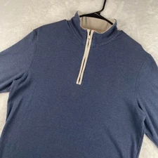 The Normal Brand Sweatshirt Mens Large Blue Puremeso Weekend 1/4 Zip Pullover