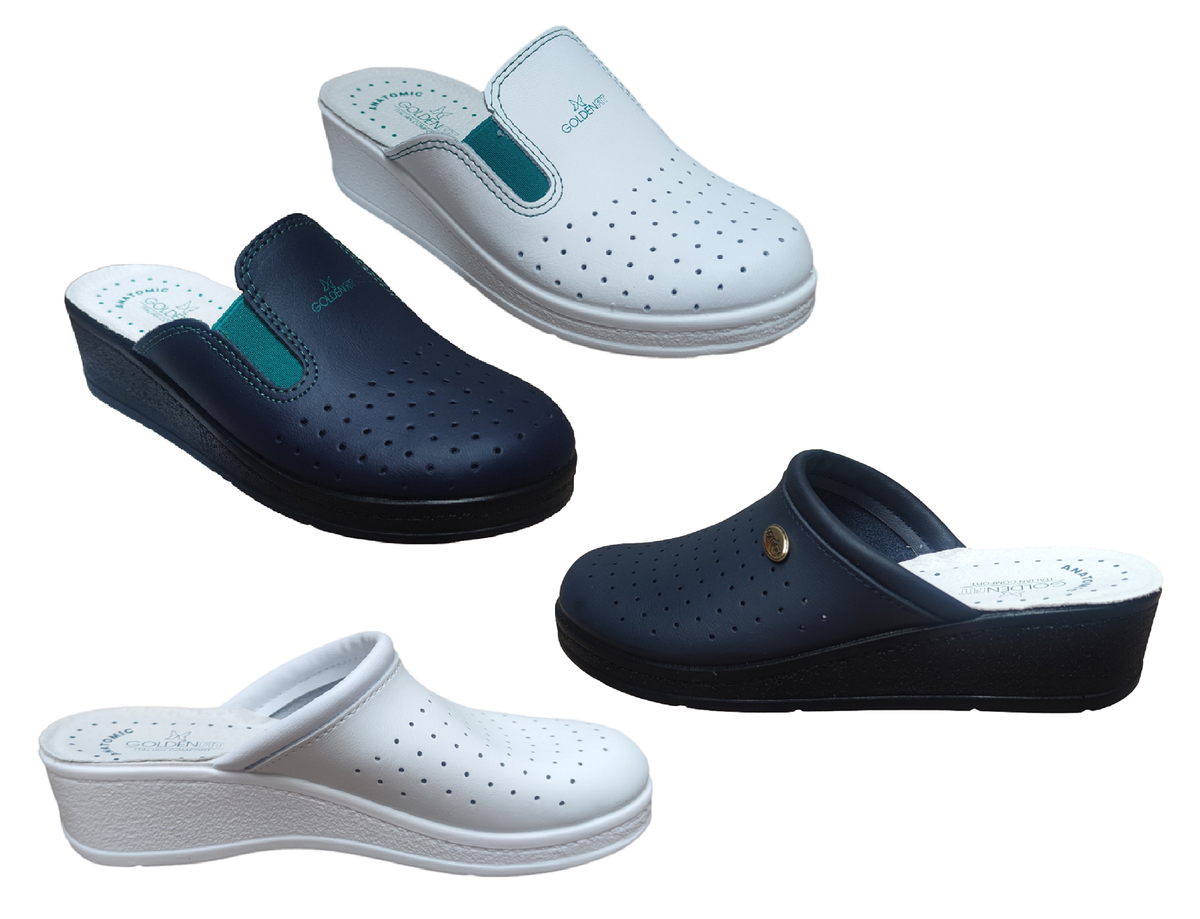 Pantofole donna sanitarie pelle comode ciabatte anatomiche 707 804
