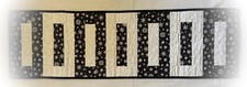 Quilted Tablerunner Winter Snowflakes Black and White