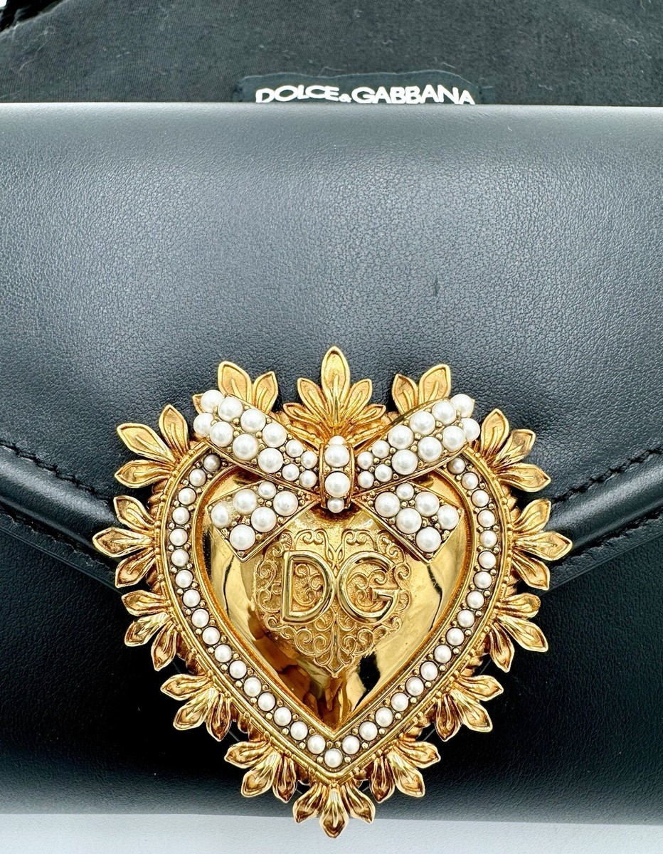 DOLCE & GABBANA DEVOTION LEATHER BLACK BELT BAG | eBay