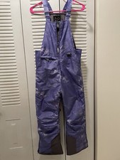 Arctic Quest Purple Water Resistant Insulated Ski/snow Bib Overall Kid Sz 10/12