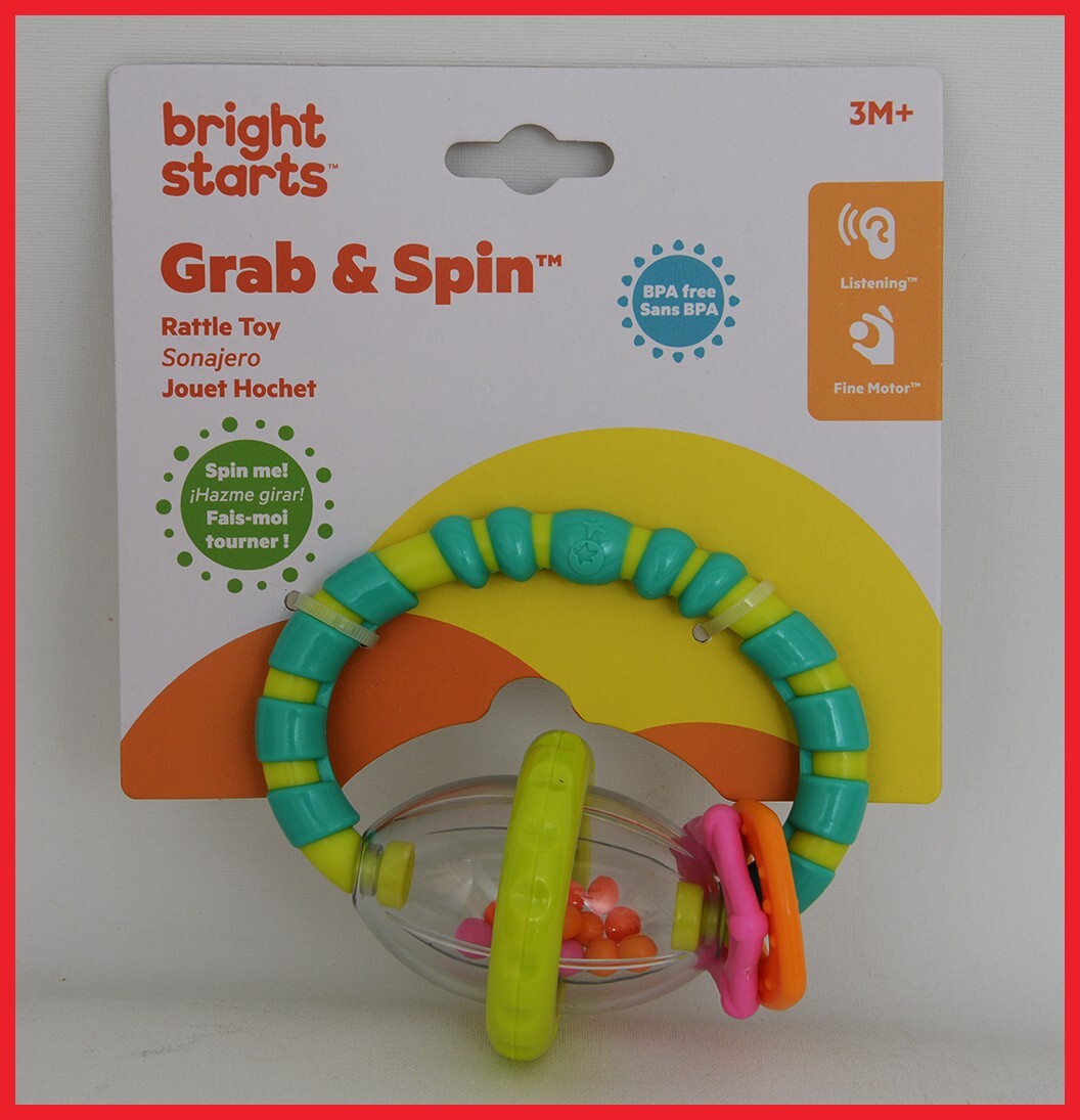 Bright Starts Grab Spin Rattle and Teether Toy Ages months