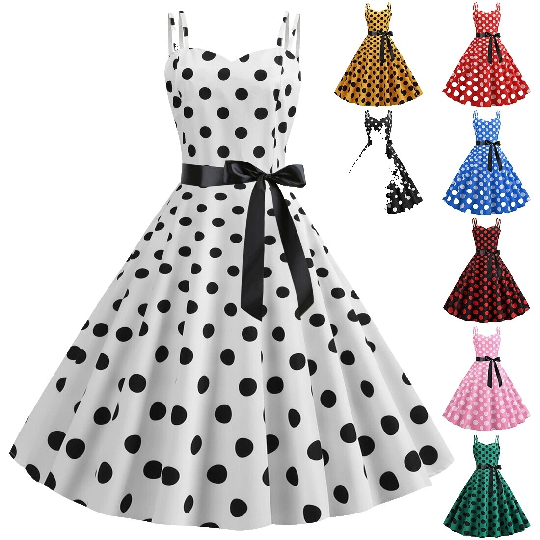 Polka Dot Vestidos de baile para mulheres