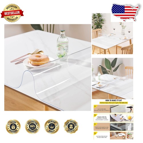 Custom 1.5mm Thick Crystal Clear Table Cover - 50x50 Waterproof Protector Mat