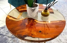 15" Epoxy Resin Round Table Top / Epoxy Coffee Table Furniture Decor
