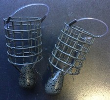 DRENNAN FISHING DISTANCE CAGE BOMB FEEDERS in GREEN - 2 x 30, 2 x 40 or 2 x 50g